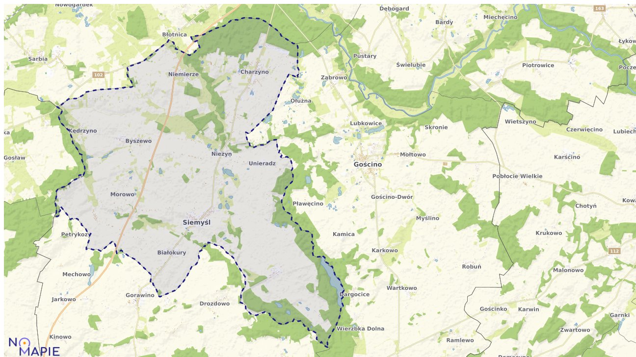 Mapa obszarów ochrony przyrody Siemyśla